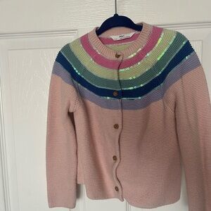 Pink Multicolor Sequin Sweater
